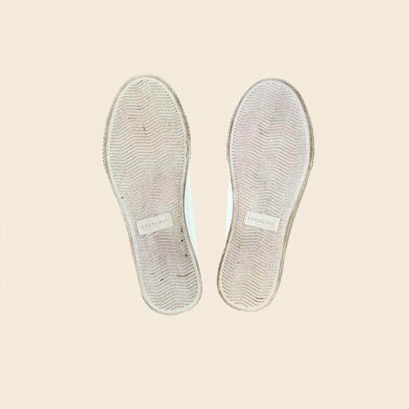Everlane, The Forever Platform Sneaker, Off White and Cream, Size 8 - Picture 3 of 3